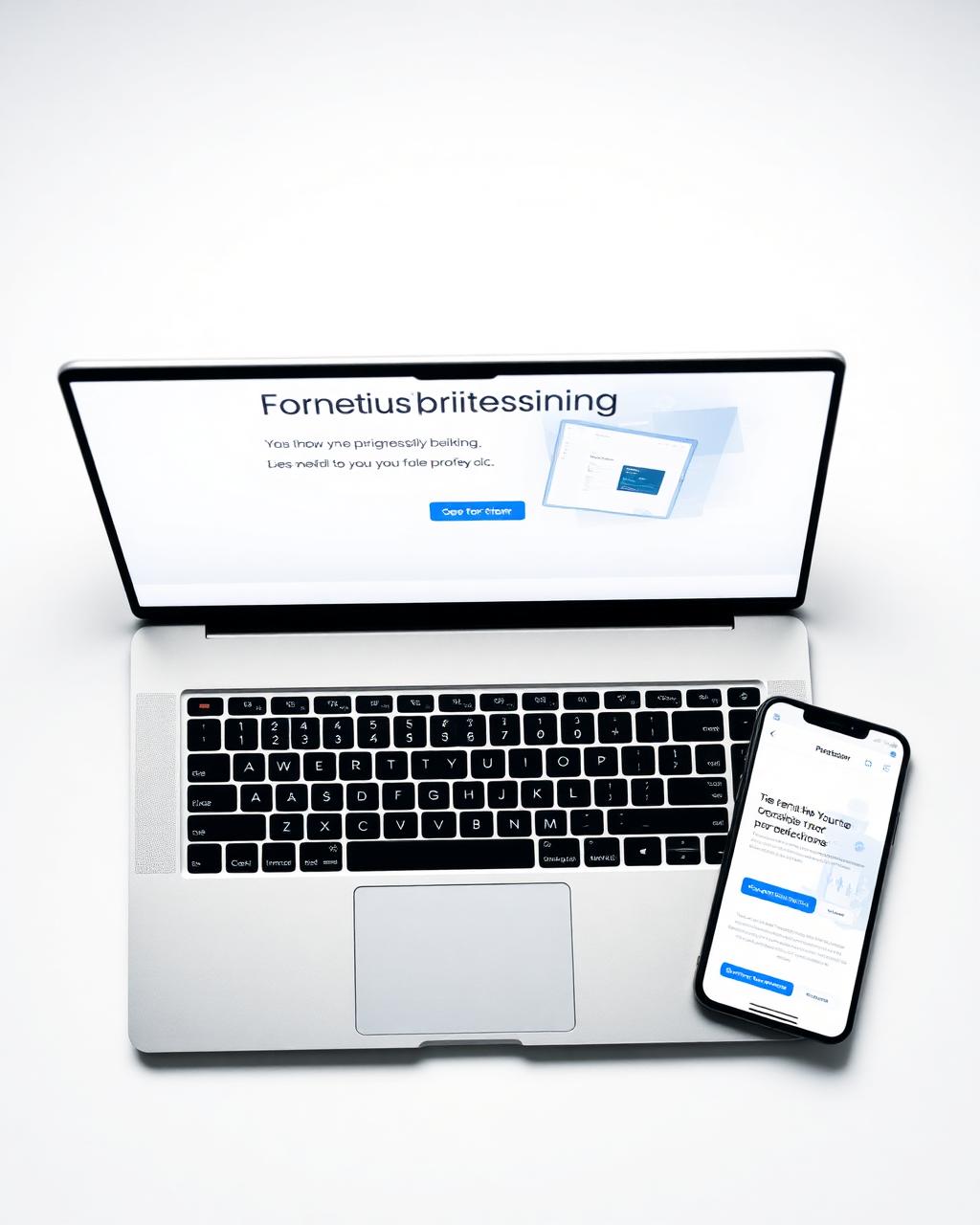 Site profissional exibido em um notebook e um smartphone